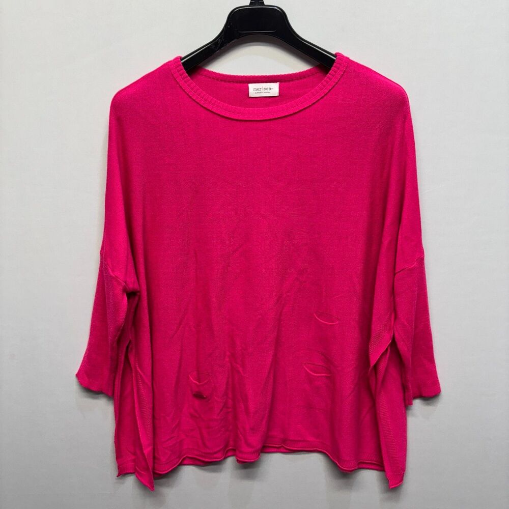 Mersea Women Catalina Pullover Knit Sweater One Size Pink D070 -6